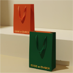 Reg and green paper Bag with gold foiling