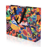 Custom multicolor paper bag with ribbon rope